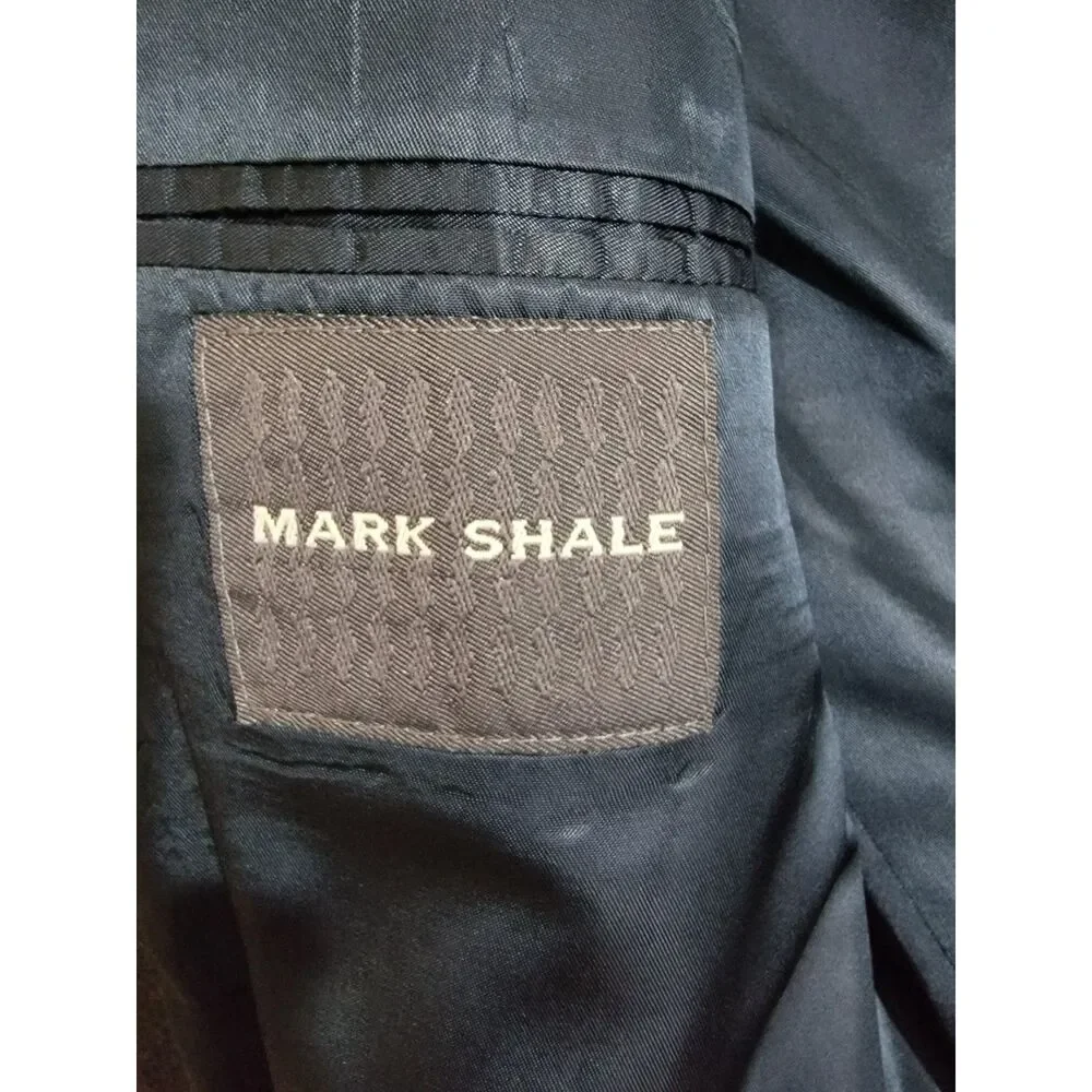 Mark Shale Windowpane Black Suit Jacket Sport Coat Blazer - 42XL